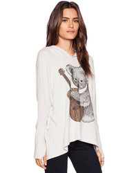 Lauren Moshi Wilma Koala Oversized Pullover With Hood
