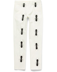 Paul Smith Slim Fit Ant Print Cotton Blend Trousers