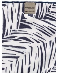 Canali Fern Print Silk Satin Pocket Square