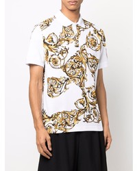 VERSACE JEANS COUTURE Baroque Print Cotton Polo Shirt