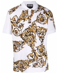 VERSACE JEANS COUTURE Baroque Print Cotton Polo Shirt