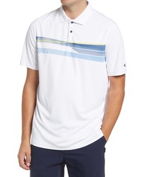 Oakley Diion Stripe Short Sleeve Polo In White At Nordstrom