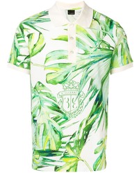 Billionaire Leaf Print Polo Shirt