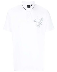 Armani Exchange Logo Print Contrasting Trim Polo Shirt