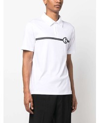 Giorgio Armani Logo Print Cotton Polo Shirt