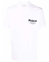 Alexander McQueen Logo Print Cotton Polo Shirt