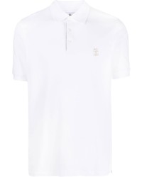 Brunello Cucinelli Logo Print Cotton Polo Shirt