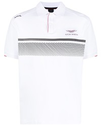 Hackett Logo Print Striped Polo Shirt