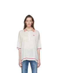 Loewe Off White And Pink Cashmere Anagram Polo