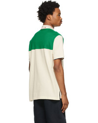 Gucci Off White Green Embroidered Gg Polo