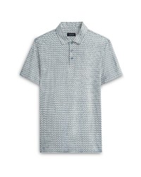 Bugatchi Ooohcotton Tech Geo Print Polo In White At Nordstrom