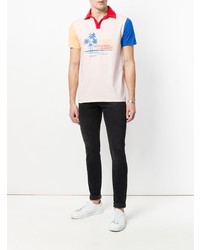 Saint Laurent Printed Colour Block Polo Shirt
