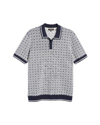 Ted Baker London Stafford Tipped Jacquard Polo In Navy At Nordstrom