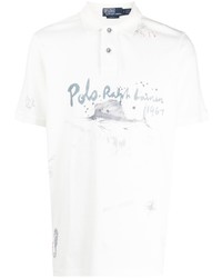 Polo Ralph Lauren Watercolour Effect Logo Print Polo Shirt