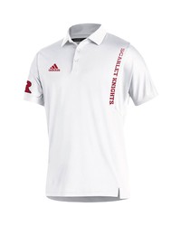 adidas White Rutgers Scarlet Knights 2021 Sideline Roready Polo