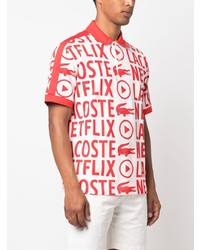 Lacoste X Netflix Logo Print Polo Shirt