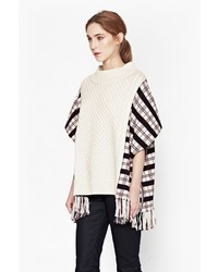French Connection Hatty Tartan Wool Poncho
