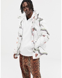 HUF Avalanche Parka With Floral Print In White
