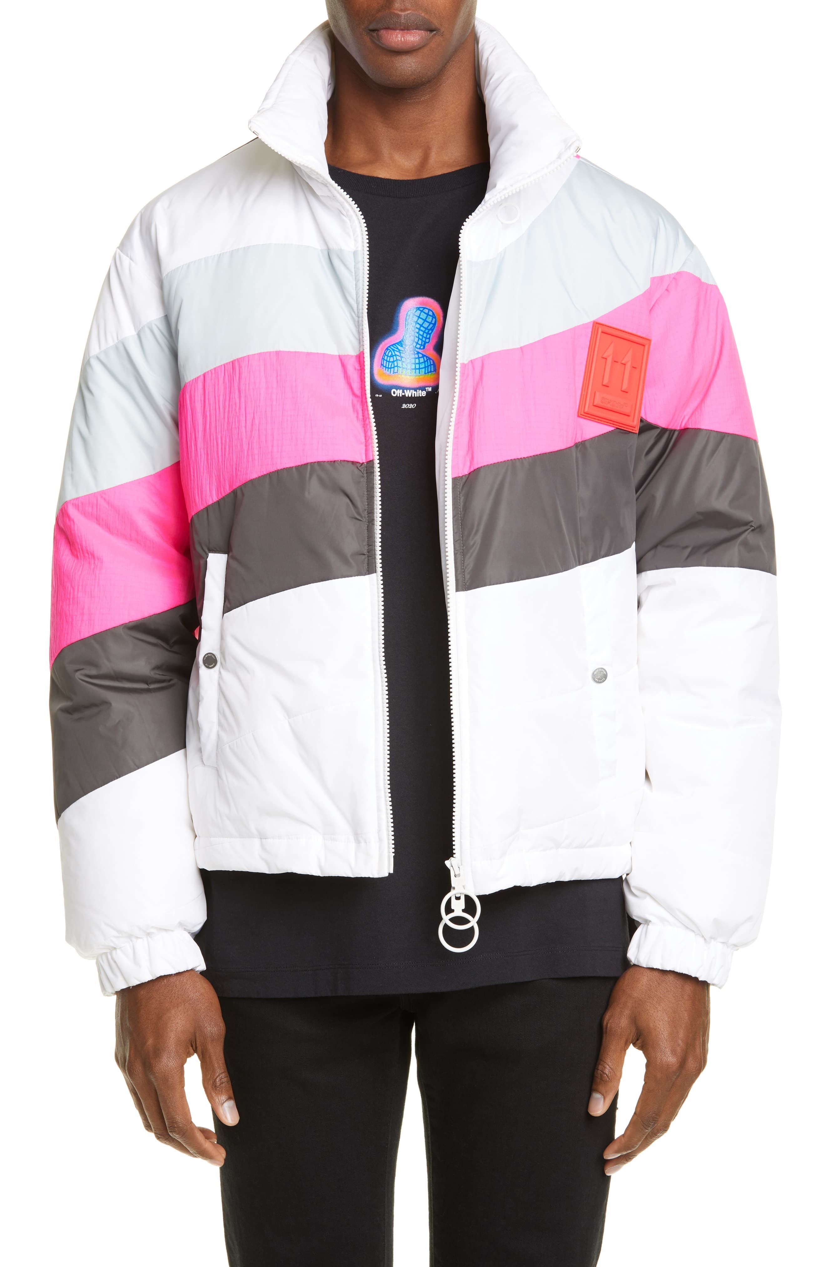 Off-White Colorblock Nylon Puffer Jacket, $854 | Nordstrom | Lookastic