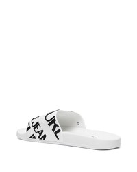VERSACE JEANS COUTURE Logo Debossed Two Tone Slides