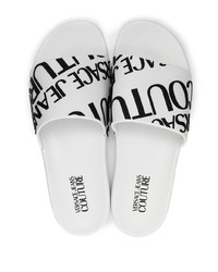 VERSACE JEANS COUTURE Logo Debossed Two Tone Slides