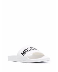 Moschino Logo Print Open Toe Slides