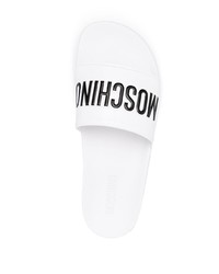 Moschino Logo Print Slide Sandals