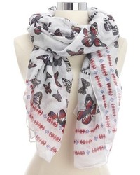 Charlotte Russe Lightweight Butterfly Print Scarf