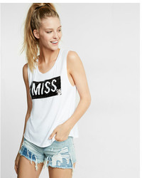 Express Miss Sequin Graphic Tank