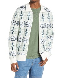 Topman Geometric Cotton Zip Up Sweatshirt In Light Blue At Nordstrom