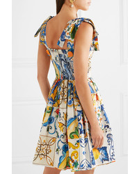 Dolce & Gabbana Printed Cotton Poplin Mini Dress