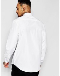 Asos Brand White Shirt With Triangle Chest Print In Regular Fit