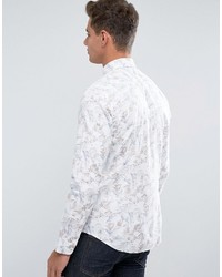 Esprit Cotton Shirt With All Over Leaf Print