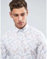 Esprit Cotton Shirt With All Over Leaf Print