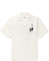 Folk Goss Brothers Pelican Camp Collar Printed Cotton Twill Shirt