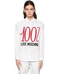 Love Moschino 100% Printed Stretch Poplin Shirt