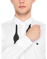 Neil Barrett Bow Tie Printed Cotton Poplin Shirt