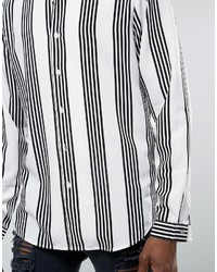 Asos Regular Fit Viscose Shirt With Revere Collar Placet Print