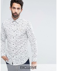 Farah Shirt With All Over Print In Slim Fit With Stretch