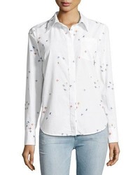 Milly Surfer Print Coup Button Down Shirt White