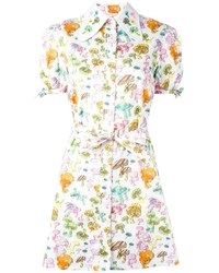 Olympia Le-Tan Mushroom Print Shirt Dress