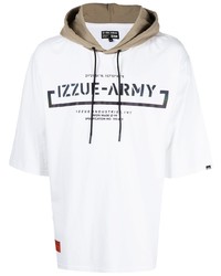 Izzue Slogan Print Hooded T Shirt