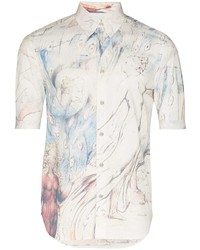 Alexander McQueen Abstract Print Cotton Shirt