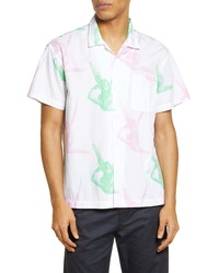 Obey Angelito Short Sleeve Organic Cotton Button Up Camp Shirt