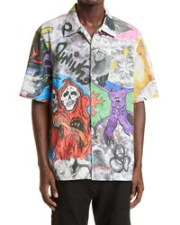 Our Legacy Box Skeleton Print Short Sleeve Button Up Shirt