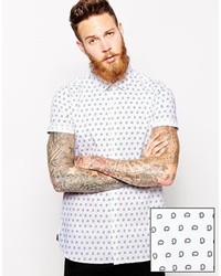 Asos Brand Smart Shirt In Short Sleeve With Paisley Print