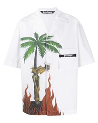 Palm Angels Burning Skeleton Bowling Shirt