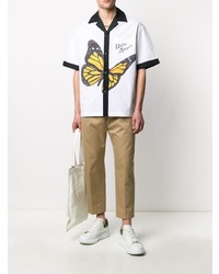 Palm Angels Butterfly Print Bowling Shirt