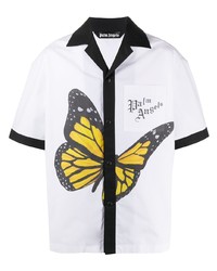 Palm Angels Butterfly Print Bowling Shirt