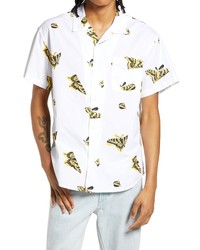Obey Butterfly Slim Fit Short Sleeve Button Up Shirt
